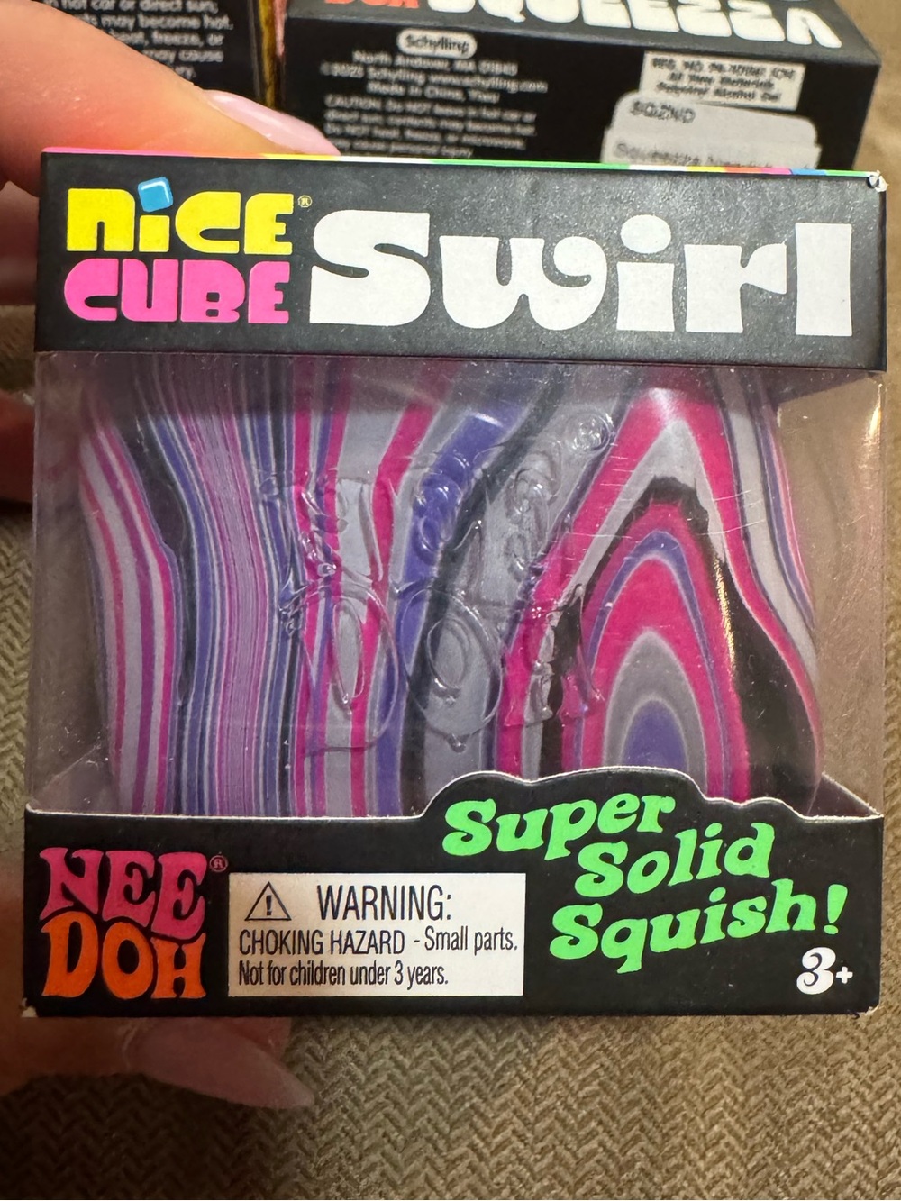 Nee Doh Nice Cube SWIRL *Rare purple/pink/grey* NIB